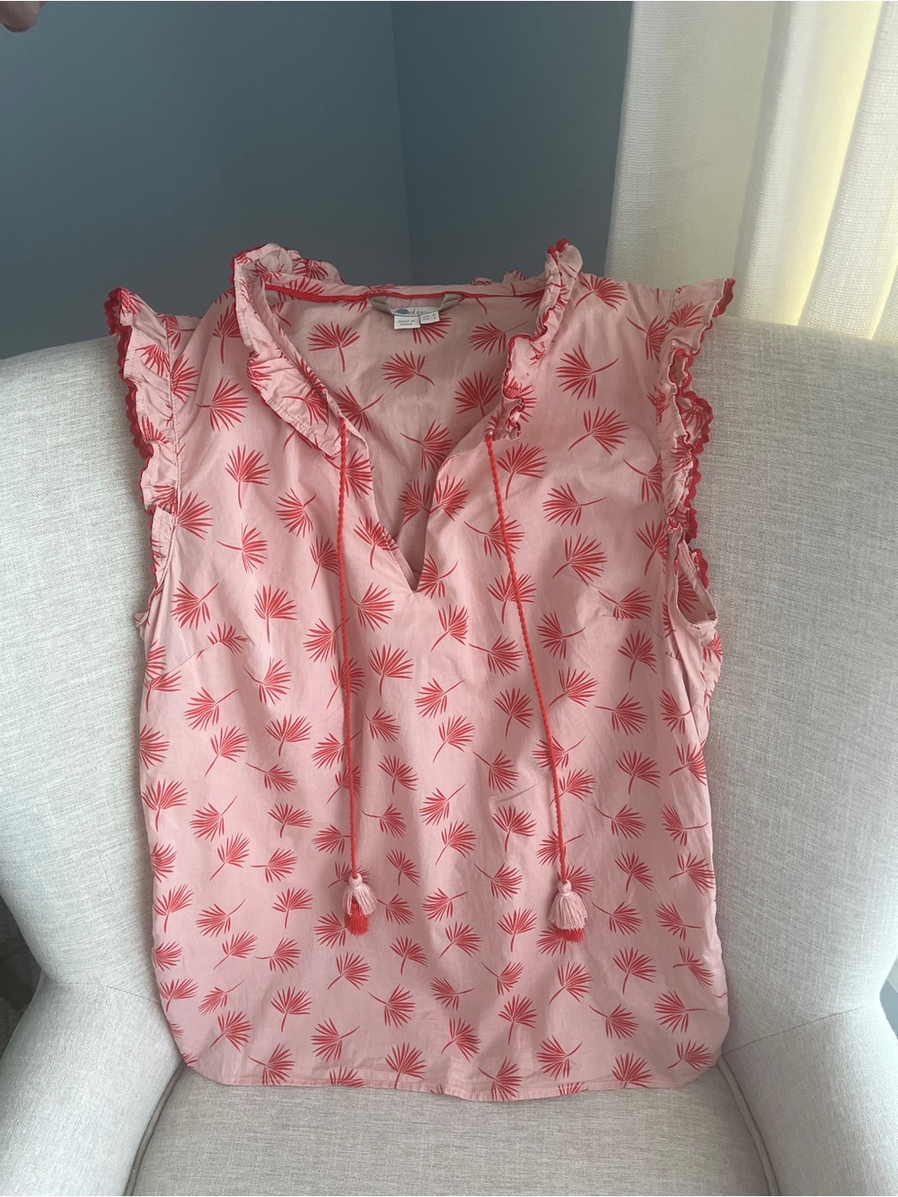 Boden Laurie Sleeveless Top – Pink Palm Print Size 2